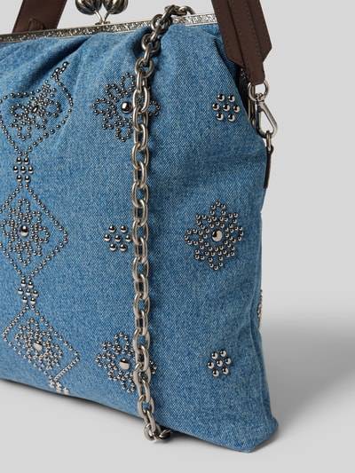 Peek & Cloppenburg Weekend Max MaraHandtasche in Denim-Optik mit Ziersteinbesatz in blau Super Rabatt