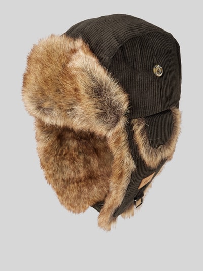 Peek & Cloppenburg BartsMütze mit Kunstfell Modell 'RIB BOMBER' in oliv Sonderangebote