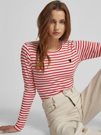 Peek & Cloppenburg KaffeLongsleeve mit Label-Stitching in rot JETZT KAUFEN