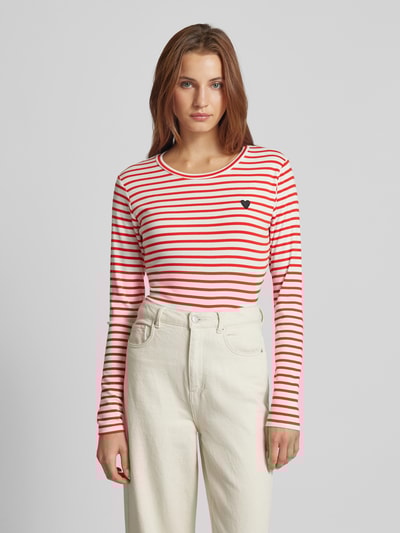 Peek & Cloppenburg KaffeLongsleeve mit Label-Stitching in rot JETZT KAUFEN
