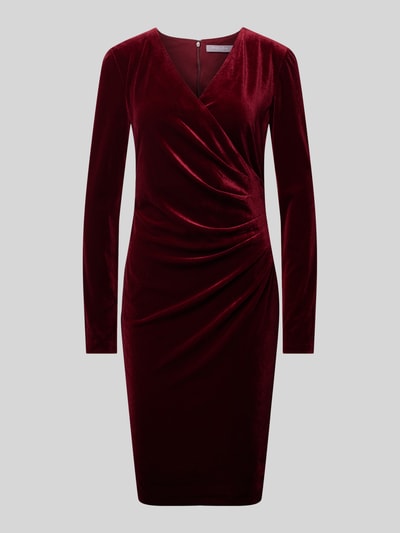 Peek & Cloppenburg Christian Berg CocktailKnielanges Cocktailkleid in Wickel-Optik in bordeaux melange Günstig kaufen