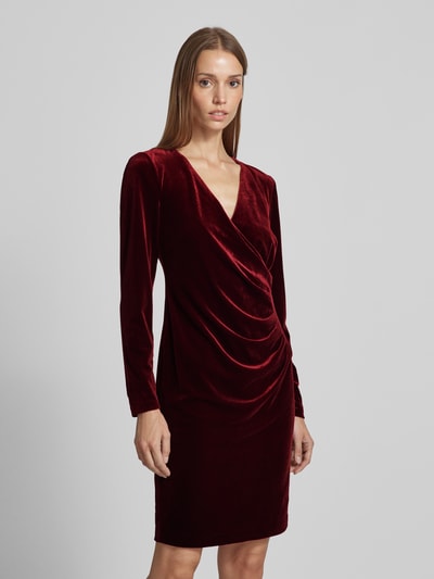 Peek & Cloppenburg Christian Berg CocktailKnielanges Cocktailkleid in Wickel-Optik in bordeaux melange Günstig kaufen