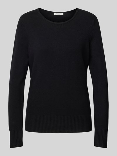 Peek & Cloppenburg Christian Berg WomanStrickpullover mit gerippten Abschlüssen in black Exklusivangebot