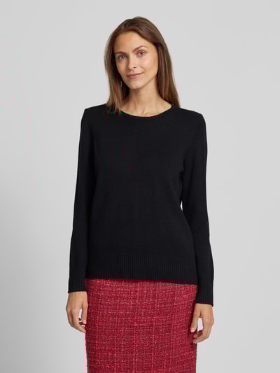 Peek & Cloppenburg Christian Berg WomanStrickpullover mit gerippten Abschlüssen in black Exklusivangebot