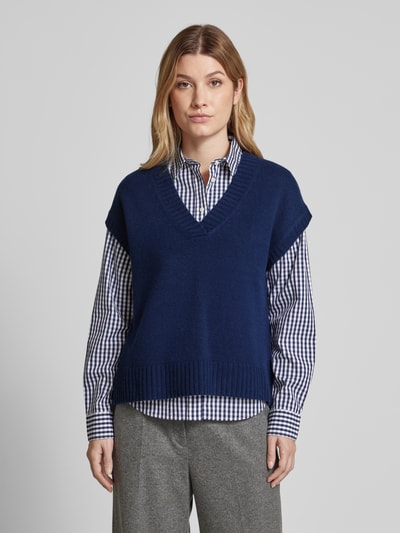 Peek & Cloppenburg Christian Berg WomanPullunder aus Lanawolle mit V-Ausschnitt in dunkelblau Top Angebot