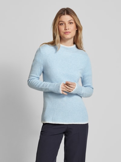 Peek & Cloppenburg Christian Berg WomanWollpullover mit Stehkragen in hellblau Online Outlet