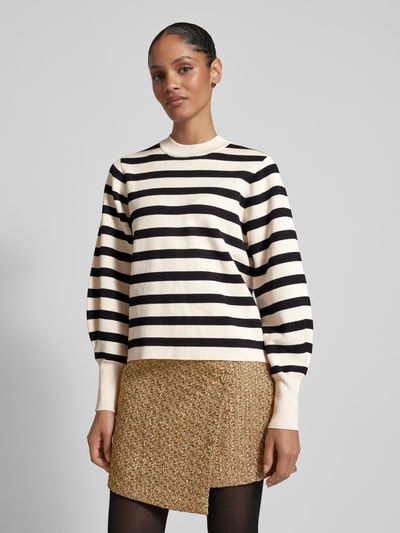 Peek & Cloppenburg Jake*s CollectionStrickpullover mit Ballonärmeln und Rundhalsausschnitt in offwhite Kauf eins, bekomm eins gratis