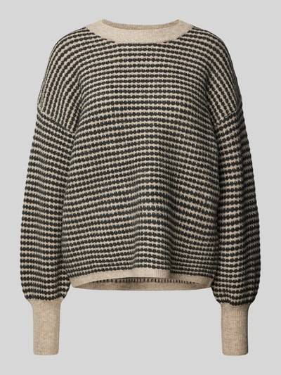 Peek & Cloppenburg KaffeStrickpullover mit gerippten Abschlüssen Modell 'ellery' in beige Tägliche Deals