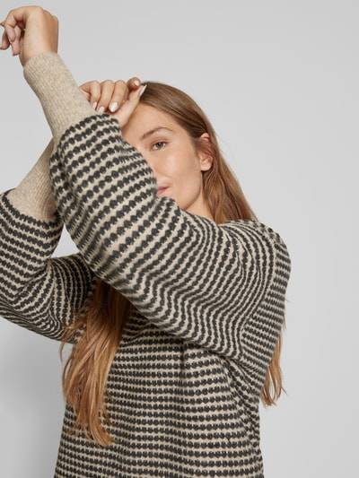 Peek & Cloppenburg KaffeStrickpullover mit gerippten Abschlüssen Modell 'ellery' in beige Tägliche Deals