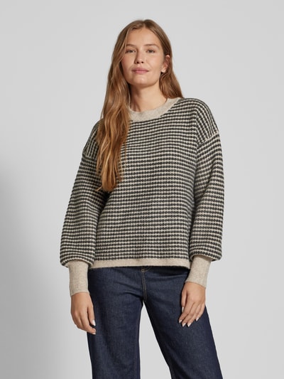 Peek & Cloppenburg KaffeStrickpullover mit gerippten Abschlüssen Modell 'ellery' in beige Tägliche Deals