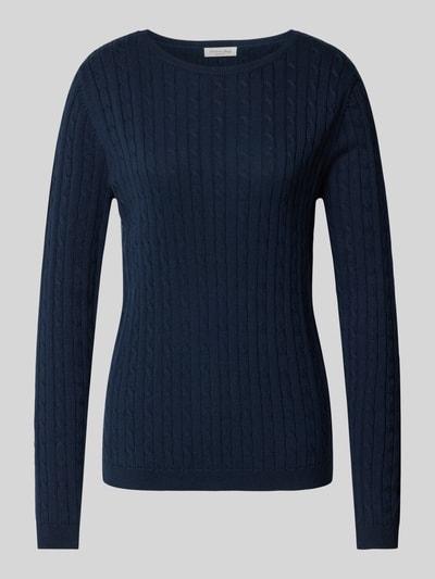 Peek & Cloppenburg Christian Berg WomanStrickpullover mit Zopfmuster in dunkelblau Sonderangebote