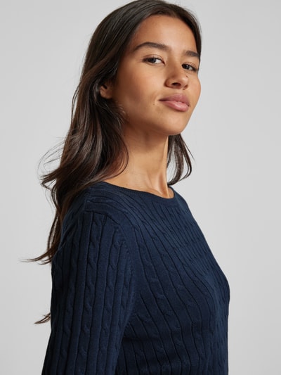Peek & Cloppenburg Christian Berg WomanStrickpullover mit Zopfmuster in dunkelblau Sonderangebote
