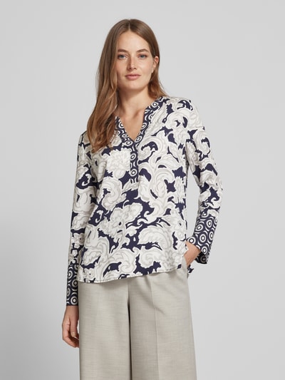 Peek & Cloppenburg Emily Van den BerghBlusenshirt mit V-Ausschnitt in dunkelblau Letzter Tag