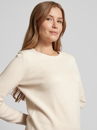 Peek & Cloppenburg Christian Berg WomanStrickpullover mit gerippten Abschlüssen in beige melange Nur für heute