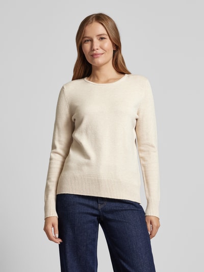 Peek & Cloppenburg Christian Berg WomanStrickpullover mit gerippten Abschlüssen in beige melange Nur für heute