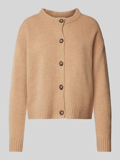 Peek & Cloppenburg Christian Berg WomanStrickjacke aus Wolle mit Rundhalsausschnitt in camel Super Rabatt