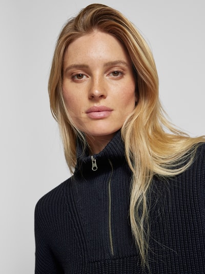 Peek & Cloppenburg Jake*s CasualStrickpullover mit Troyer-Kragen in dunkelblau Hotsell