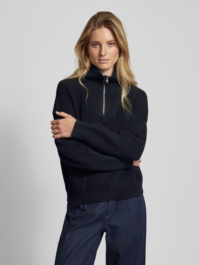 Peek & Cloppenburg Jake*s CasualStrickpullover mit Troyer-Kragen in dunkelblau Hotsell