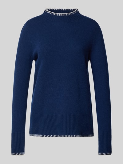 Peek & Cloppenburg Christian Berg WomanWollpullover mit Stehkragen in dunkelblau im Angebot