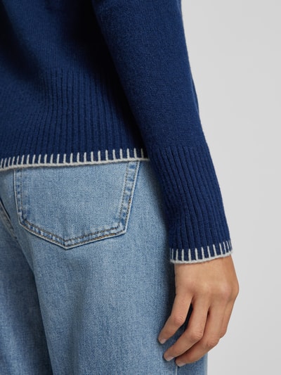 Peek & Cloppenburg Christian Berg WomanWollpullover mit Stehkragen in dunkelblau im Angebot