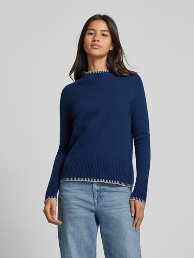 Peek & Cloppenburg Christian Berg WomanWollpullover mit Stehkragen in dunkelblau im Angebot