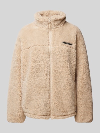 Peek & Cloppenburg ReviewSherpa Jacket mit Label-Patch in ecru Schlussverkauf