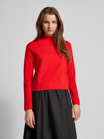 Peek & Cloppenburg MangoStrickpullover mit geripptem Stehkragen in rot Günstiger Verkauf