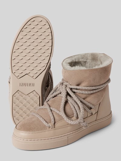 Peek & Cloppenburg INUIKIILederstiefel mit Label-Schriftzug in hellgrau Saisonschlussverkauf