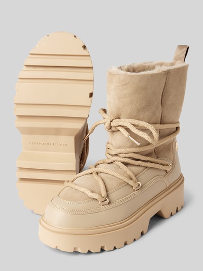 Peek & Cloppenburg Tommy HilfigerSchnürstiefel mit Label-Detail in beige Black Friday