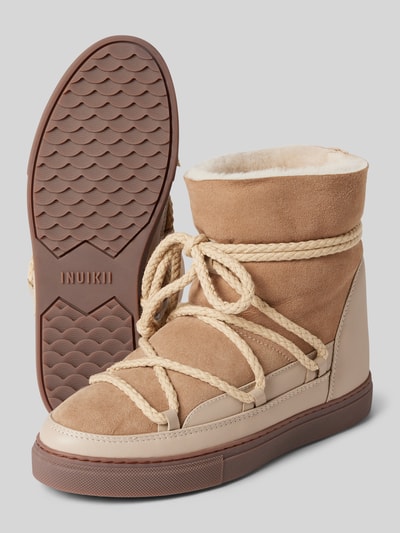 Peek & Cloppenburg INUIKIILederstiefel mit Label-Schriftzug in beige Valentinstagsangebot