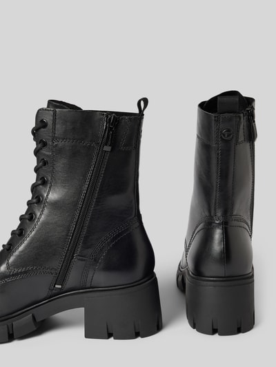Peek & Cloppenburg TamarisSchnürboots aus Leder mit Ziernähten in black Neueste Mode