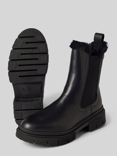 Peek & Cloppenburg TamarisChelsea Boots mit Kunstfellbesatz in black Neuheiten
