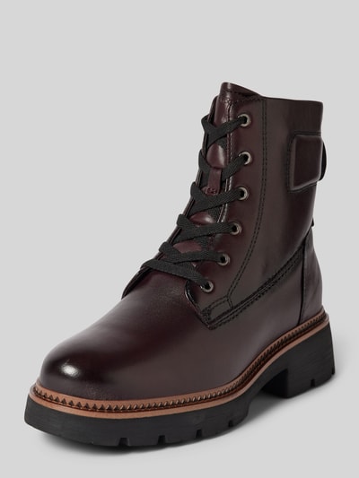 Peek & Cloppenburg TamarisLederboots mit Zugschlaufe in dunkelrot