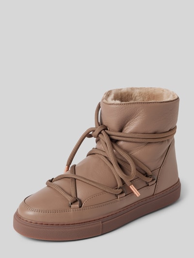 Peek & Cloppenburg INUIKIILederstiefel mit Label-Stitching in taupe Kostenlose Rückgabe