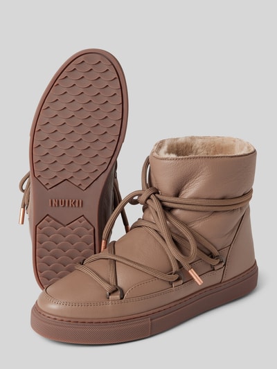 Peek & Cloppenburg INUIKIILederstiefel mit Label-Stitching in taupe Kostenlose Rückgabe