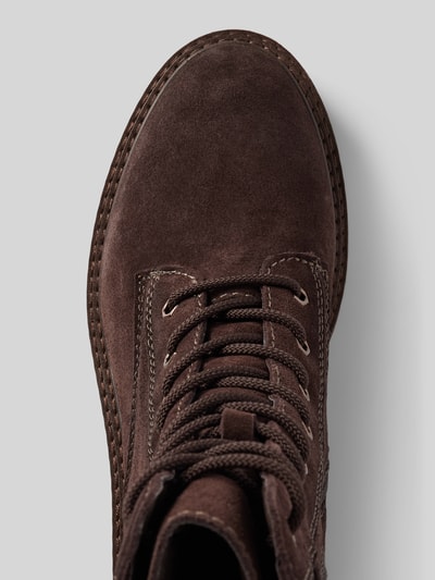 Peek & Cloppenburg TamarisSchnürboots aus Leder mit Ziernähten in dunkelbraun Bis zu 60% Rabatt