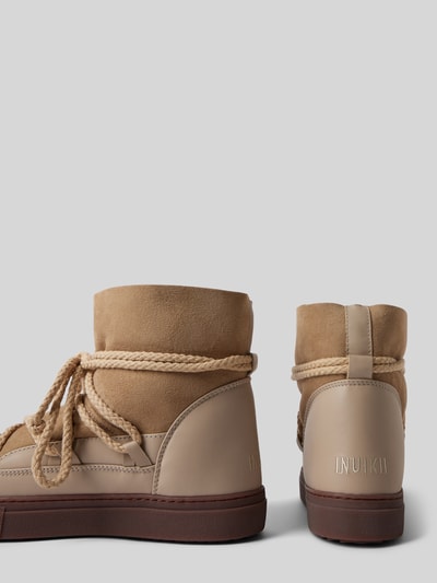 Peek & Cloppenburg INUIKIILederstiefel mit Label-Schriftzug in beige Sonderangebot der Fabrik