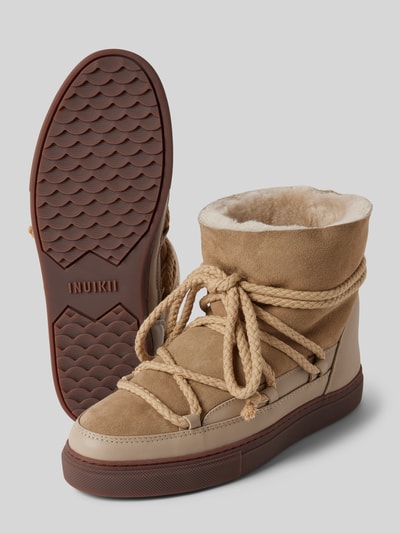 Peek & Cloppenburg INUIKIILederstiefel mit Label-Schriftzug in beige Sonderangebot der Fabrik
