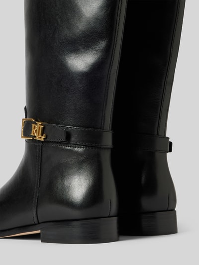 Peek & Cloppenburg Lauren Ralph LaurenLederboots mit Label-Applikation Modell 'BROOKE' in black Vierteljährliche Förderung