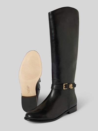 Peek & Cloppenburg Lauren Ralph LaurenLederboots mit Label-Applikation Modell 'BROOKE' in black Vierteljährliche Förderung