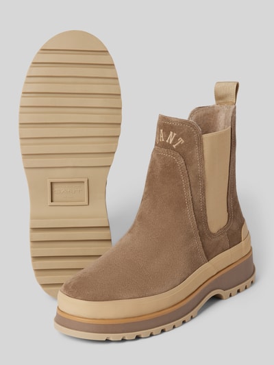 Peek & Cloppenburg GantChelsea Boots aus Leder mit Label-Schriftzug Modell 'Wintly' in beige Nur noch ein Tag übrig