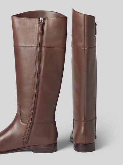 Peek & Cloppenburg Lauren Ralph LaurenLederstiefel mit Label-Stitching Modell 'JUSTINE' in dunkelbraun Super Rabatt