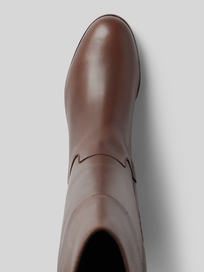 Peek & Cloppenburg Lauren Ralph LaurenLederstiefel mit Label-Stitching Modell 'JUSTINE' in dunkelbraun Super Rabatt