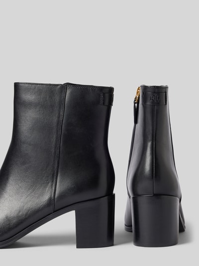 Peek & Cloppenburg Lauren Ralph LaurenLederstiefeletten mit Blockabsatz Modell 'CASSIE' in black zollfrei