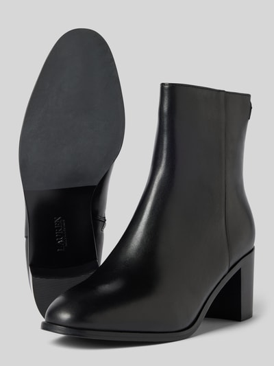 Peek & Cloppenburg Lauren Ralph LaurenLederstiefeletten mit Blockabsatz Modell 'CASSIE' in black zollfrei