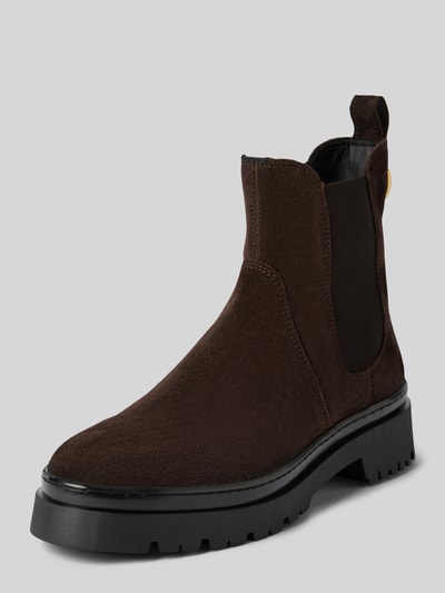 Peek & Cloppenburg GantChelsea Boots aus Leder mit Applikation Modell 'Aligrey' in dunkelbraun