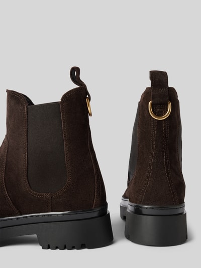 Peek & Cloppenburg GantChelsea Boots aus Leder mit Applikation Modell 'Aligrey' in dunkelbraun Angebote