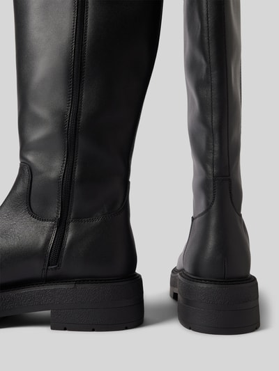 Peek & Cloppenburg BOSSLederstiefel mit Label-Detail Modell 'Rebby' in black im Angebot