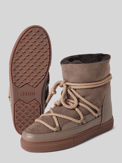 Peek & Cloppenburg INUIKIILederstiefel mit Label-Schriftzug in taupe Fabrik Onlineshop