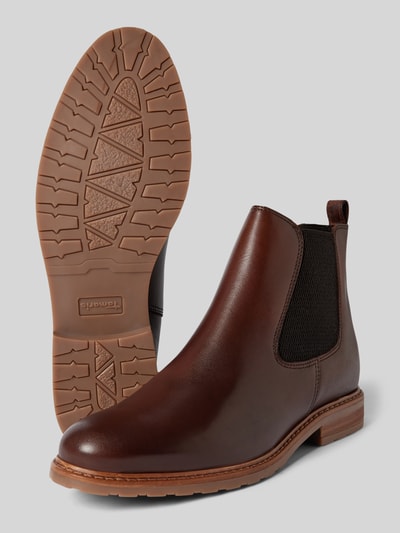 Peek & Cloppenburg TamarisChelsea Boots aus Leder mit Ziernaht in dunkelbraun Fabrikpreis